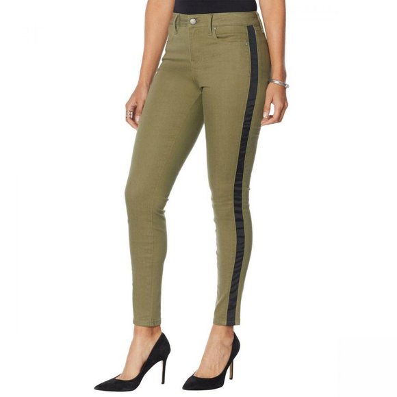 Colleen Lopez Denim - NWT Colleen Lopez Side Skinny Jeans 8 Olive Green